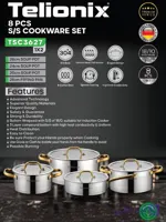سرویس قابلمه استیل ۸پارچ تلیونیکسTelionex TSC3627 _TSC3626