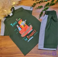 تیشرت شلوارک پسرانه طرح کشتی (مناسب سن ۲ تا ۷ سال)