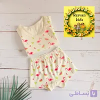 ست شورت و رکابی دخترانه طرح فلامینگو(۲ تا ۱0 سال)