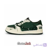 کتونی نایک ایر جردن وان لو تراویس گوچی سوپریم سبز تیره و کرم