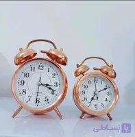 ساعت مسی هفت سین سایز 2 ارتفاع ۱۷ و قطر ۱۰ سانت زنگ دار کوکی باطری خوری