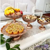 سرویس پذیرایی مسی گلبرگ مس رز نانو چهار تیکه درجه یک و براق