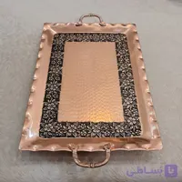 سینی مسی کروم تراش دسته دار ۲۵ در ۳۵ نانو شده کار شیک و ضخیم