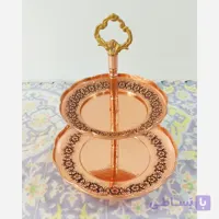 شیرینی خوری دو طبقه مسی درجه یک گلبرگ نانو