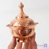 قندان مدل لاله چکشی تمام مس دست ساز زنجان نانو