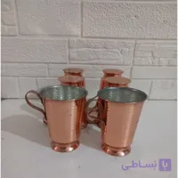 لیوان مسی چکشی شش تایی مدل شیک براق نانو شده
