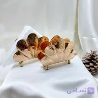 جا دستمال کاغذی تمام مسی رومیزی دو مدل زیبا پایه دار نانو