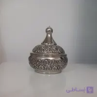 قندان مسی دوعددی کروم شده گلبرگ زیبا