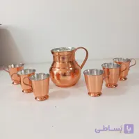 پارچ و شش عدد لیوان تمام مس نانو شده