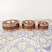 سرویس پذیرایی گلبرگ زیبا 3 تیکه مسی رنگ ثابت