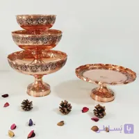 سرویس پذیرایی مسی گلبرگ زنجان طرح سیاه قلم نانو شده