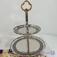 شیرینی خوری دو طبقه کروم مسی کار زیبا چکشی و براق