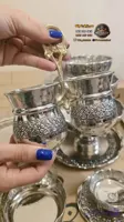 جا قاشقی جا کاردی مسی گلبرگ سیاه قلم