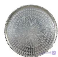 سینی مسی دایره سایز ۹ قطر ۳۴ رنگ سفید
