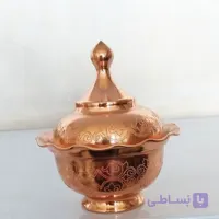قندان مدل لاله تمام مس زنجان نانو شده رنگ ثابت