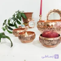 پیاله هفت سین مسی شش تایی یا تنقلات اطلس زیبای مسی