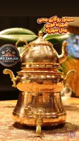سماور روگازی مسی همراه کتری مدل شهرزاد سماور ۳ و قوری ۱ لیتری