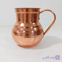 پارچ تمام مس زنجان با دسته مسی نانو و رنگ ثابت چکش کاری شده