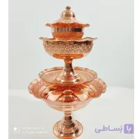 سرویس چهار تیکه ریزگل برجسته تمام مسی زنجان رنگ ثابت