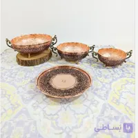 سرویس پذیرایی 4 تیکه دسته دار سلطنتی مسی کاربسیار جدید و شیک