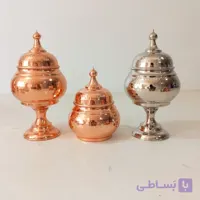 قندان مدل گنبدی مسی بدون پایه چکشی استاد فضلی