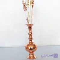 گلدان متوسط مسی زنجان با 6 سنبل مسی و طلایی نانو