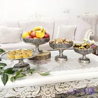 سرویس پذیرایی 3 تیکه (غیر از شیرینی خ)گل برجسته سیاه قلم تولید خودمان