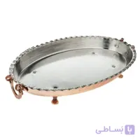 مرغ خوری مسی بیضی پایه کوتاه گوشواره دار سایز 3 طول 45 سانت