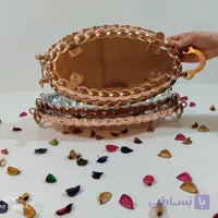 مرغ خوری یا سالاد خوری مسی بیضی پایه دار