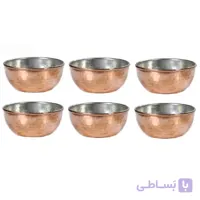 کاسه آبگوشت خوری مسی 6 عددی دهانه 15.5 سانت