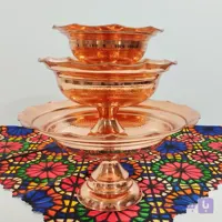 سرویس پذیرایی سه تیکه تمام مسی شکلات آجیل میوه خوری زنجان نانو شده