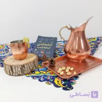 لیوان ماگ مسی دست ساز زنجان نانو شده رنگ ثابت دسته برنجی