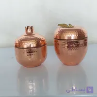 قندان سیب و انار مسی زنجان چکشی داخل قلع