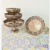 سرویس مسی چهار تیکه گلبرگ تراش کروم اعلا نانو شده
