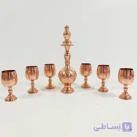 تنگ و جام شش عددی مسی زنجان رنگ ثابت و طرح دار