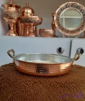 ماهی تابه مسی دو دسته برنجی سایز2، قطر 20،ارتفاع 4