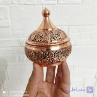 قندان دست ساز قلم کاری گل برجسته رنگ ثابت