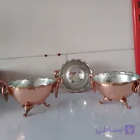 پیاله مسی 3 پایه گوشواره شش تایی نانو شده