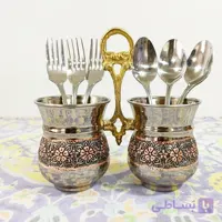 جاقاشقی دوقلو مسی تراش شده آبکاری کروم دسته دار