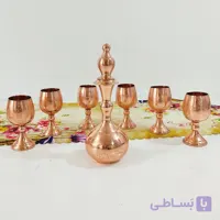 ست تنگ و شش جام مسی دست ساز زنجان رنگ ثابت و طراح دار ارسال