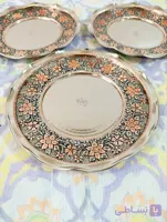 پیش دستی مسی گلبرگ تراش(دو رنگ ) نانو مس زنجان نمونه ۱ عددی