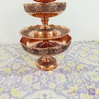 سرویس 3 تیکه پذیرایی(غیر از شکلات خوری) گل برجسته زیبا چکشی نانو