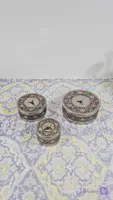 سرویس پذیرایی 3تایی(گز خوری) گلبرگ مسی کروم شده سه سایزی نانو شده رنگ ثابت