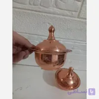 قندان مسی دو عددی باهم طرح دار نانو رنگ ثابت