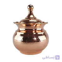 شکلات خوری سایز متوسط مسی مدل لب چین چکشی نانو شده مناسب برای شکلات و آجیل سایز ابعاد12x12x17
