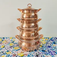 سرویس چهار تیکه قابلمه شکمی تمام مسی زنجان