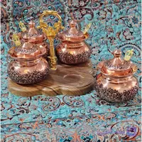 جا ادویه یا پاسماوری 4 تایی قاشق دار گلبرگ با استند نانو شده