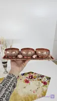 پیاله اطلس مسی تراش ۳ عددی