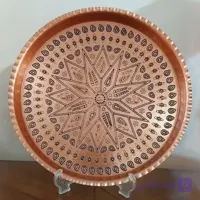 سینی مسی ترمه سیاه قلم سایز 7 قطر 30 سانت