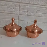 قندان مسی دو عددی باهم طرح دار نانو رنگ ثابت